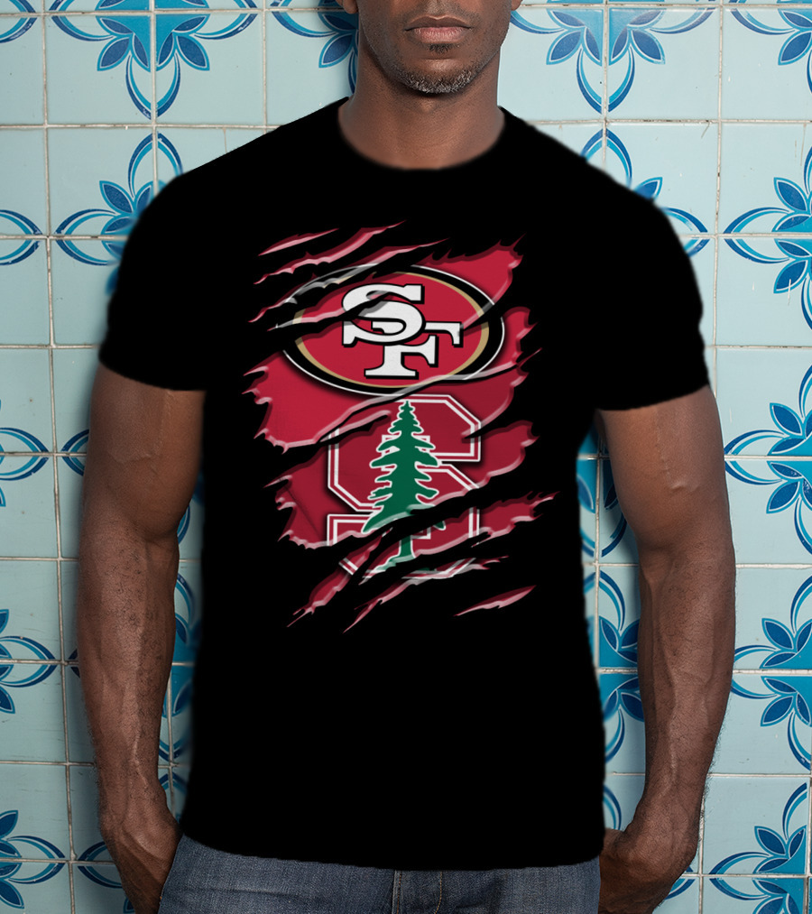 San Francisco 49ers Stanford Cardinal Claw Rah T-Shirt