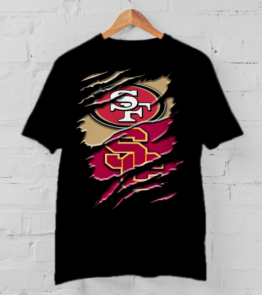 San Francisco 49ers USC Trojans Chest Rip T-Shirt