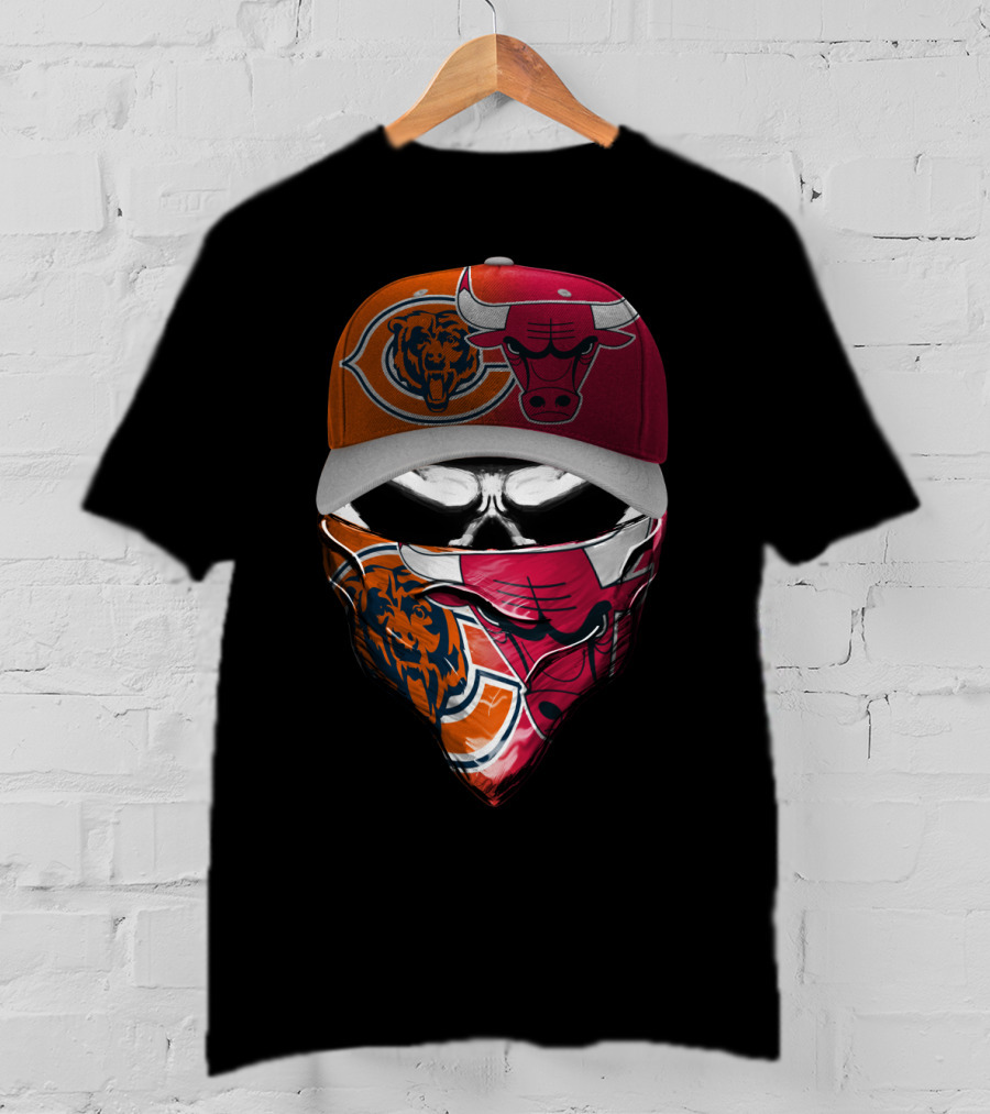 Chicago Bears Bulls Fan Mask Hat T-Shirt