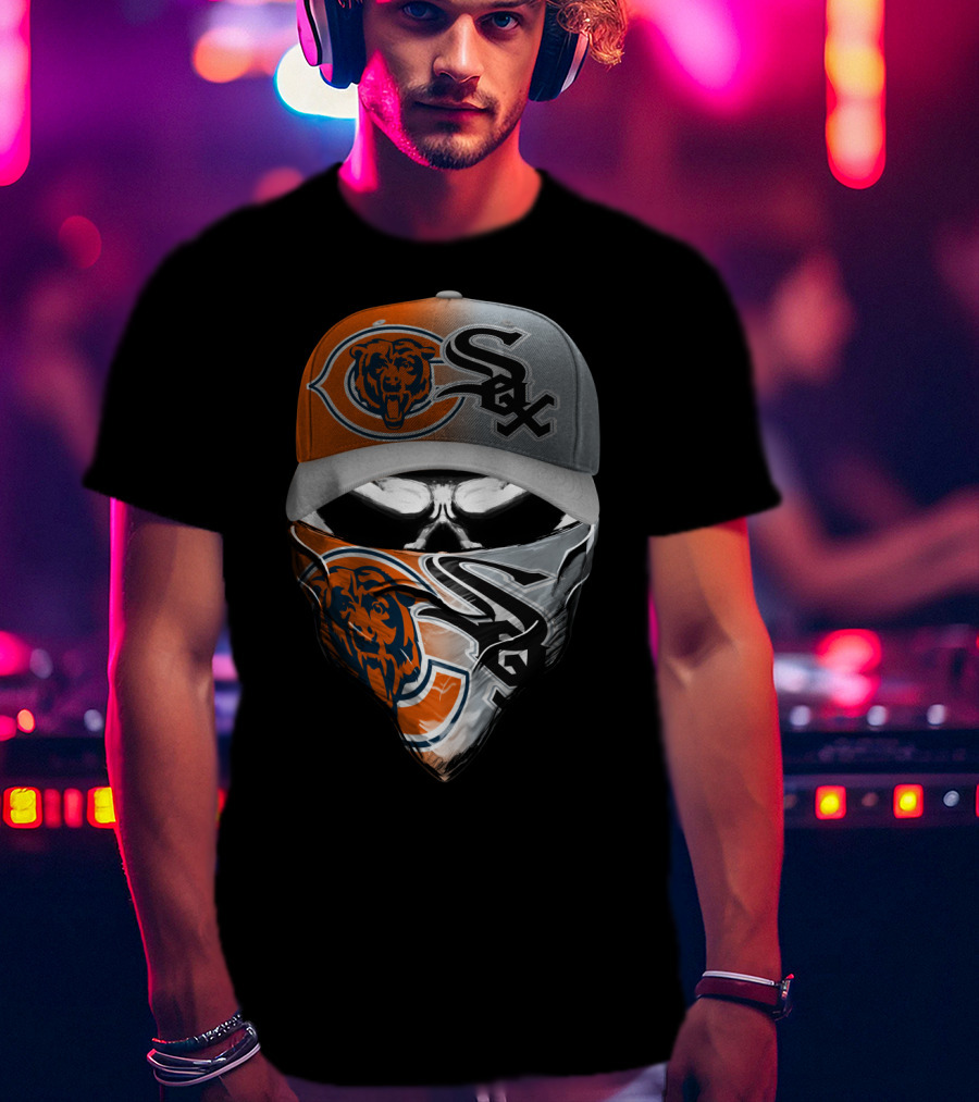Chicago Bears White Sox Crossover Mask And Cap T-Shirt
