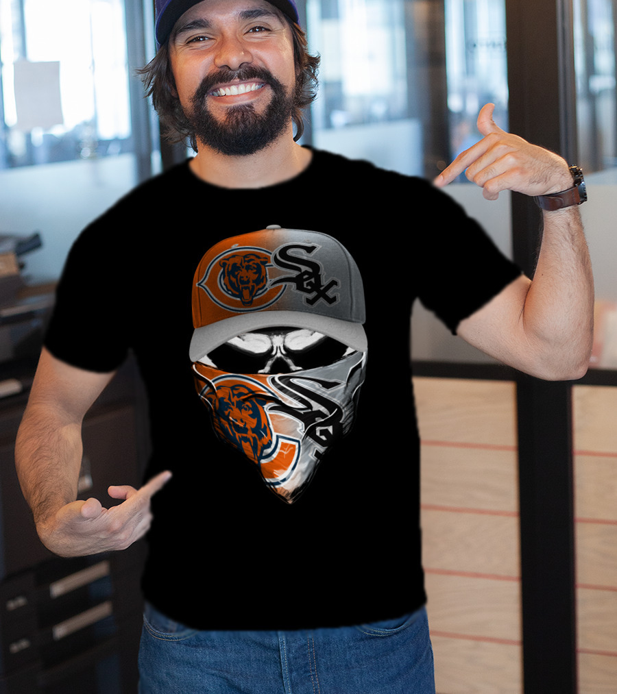 Chicago Bears White Sox Crossover Mask And Cap T-Shirt