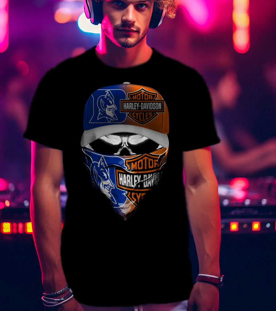Harley Davidson Motorcycles Blue Devil Mask T-Shirt