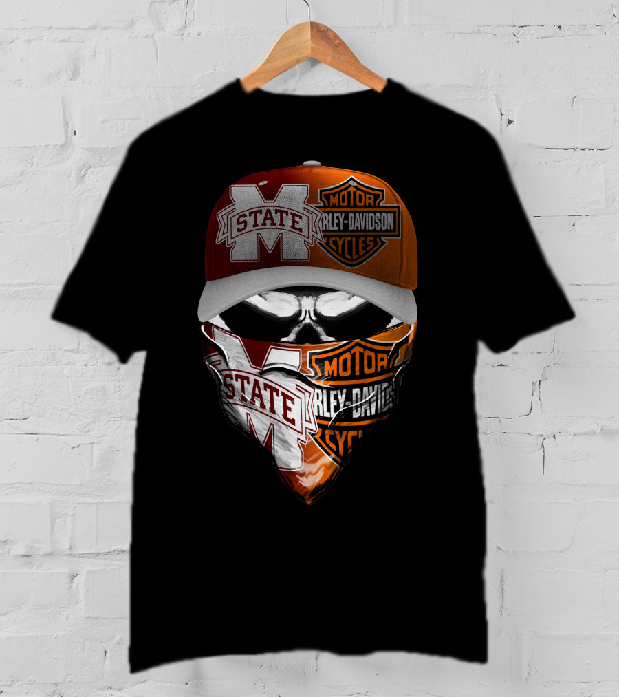Mississippi State Bulldogs Harley Davidson Motorcycles T-Shirt