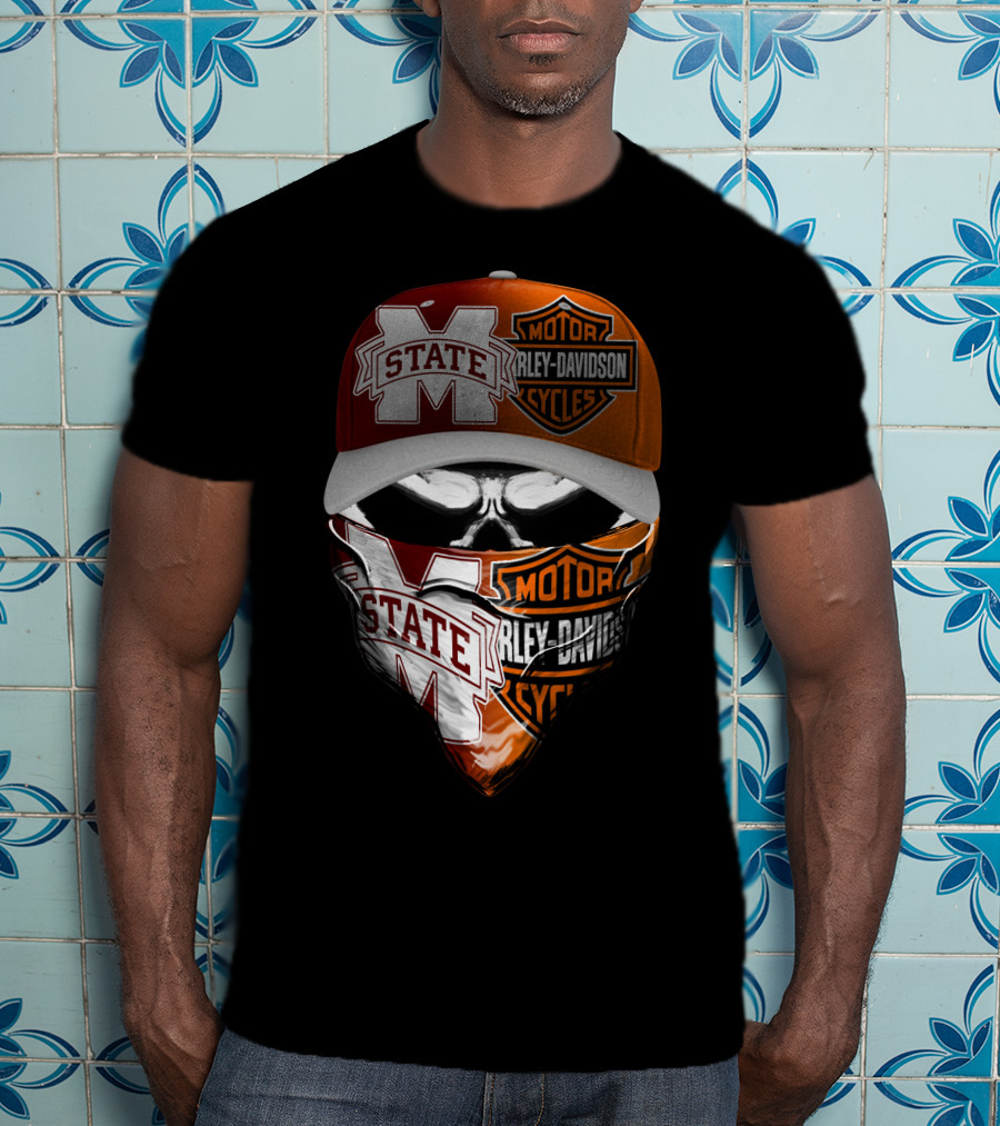 Mississippi State Bulldogs Harley Davidson Motorcycles T-Shirt