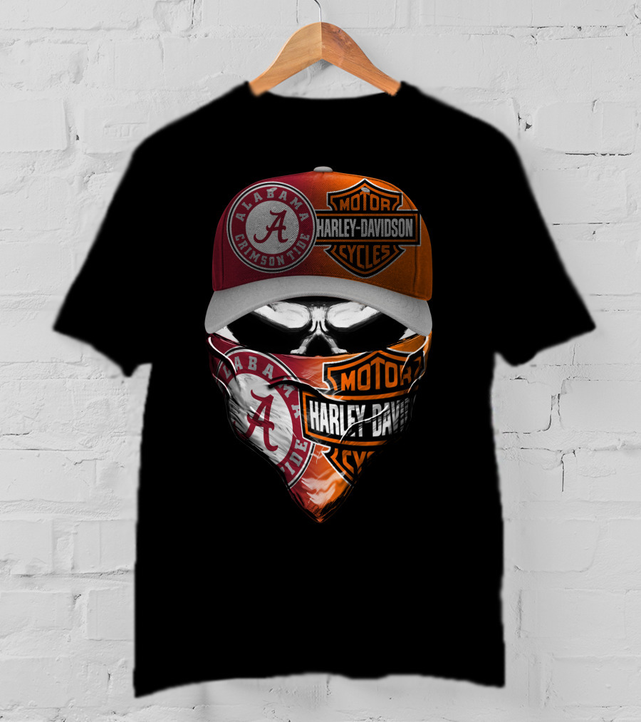 Alabama Crimson Tide Harley Davidson Motorcycles T-Shirt