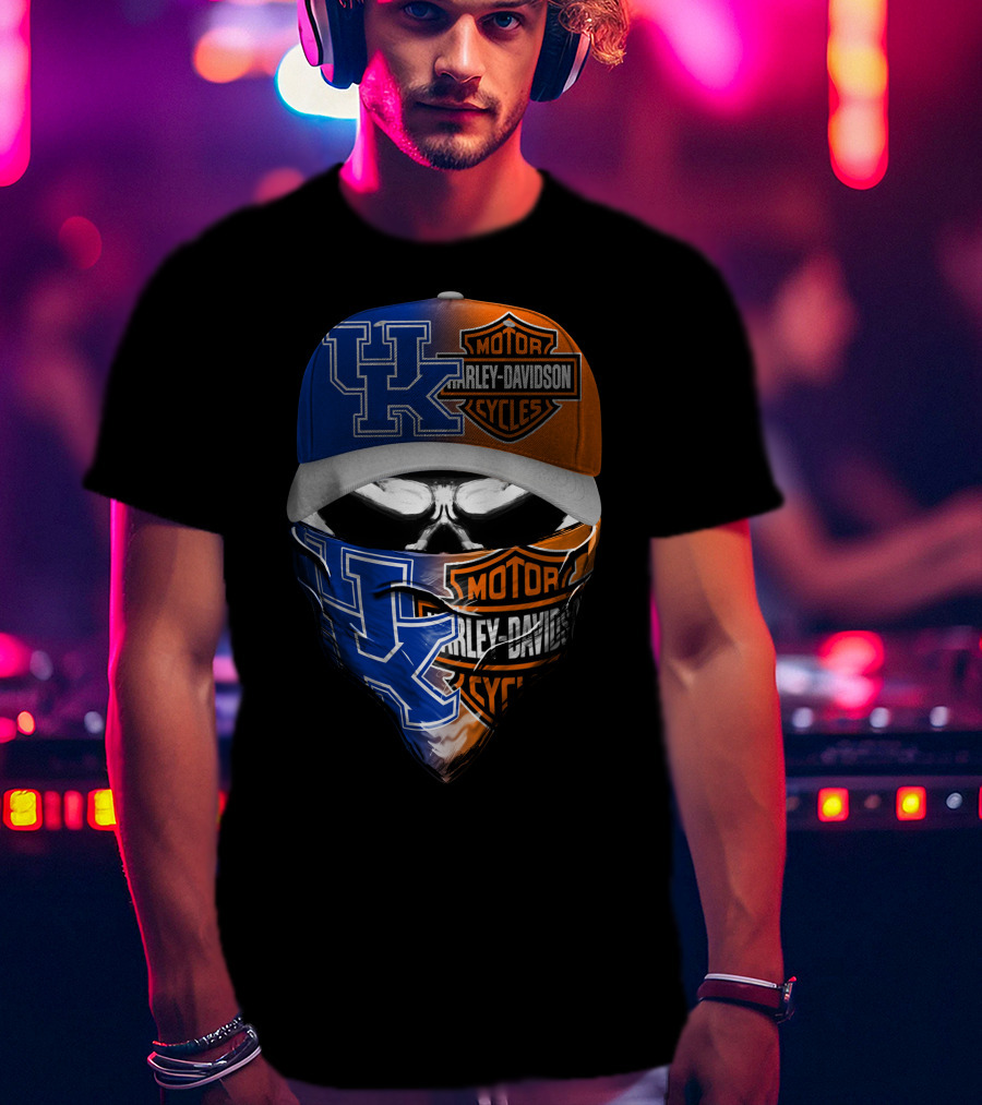 Uk Harley Davidson Skull Mask T-Shirt