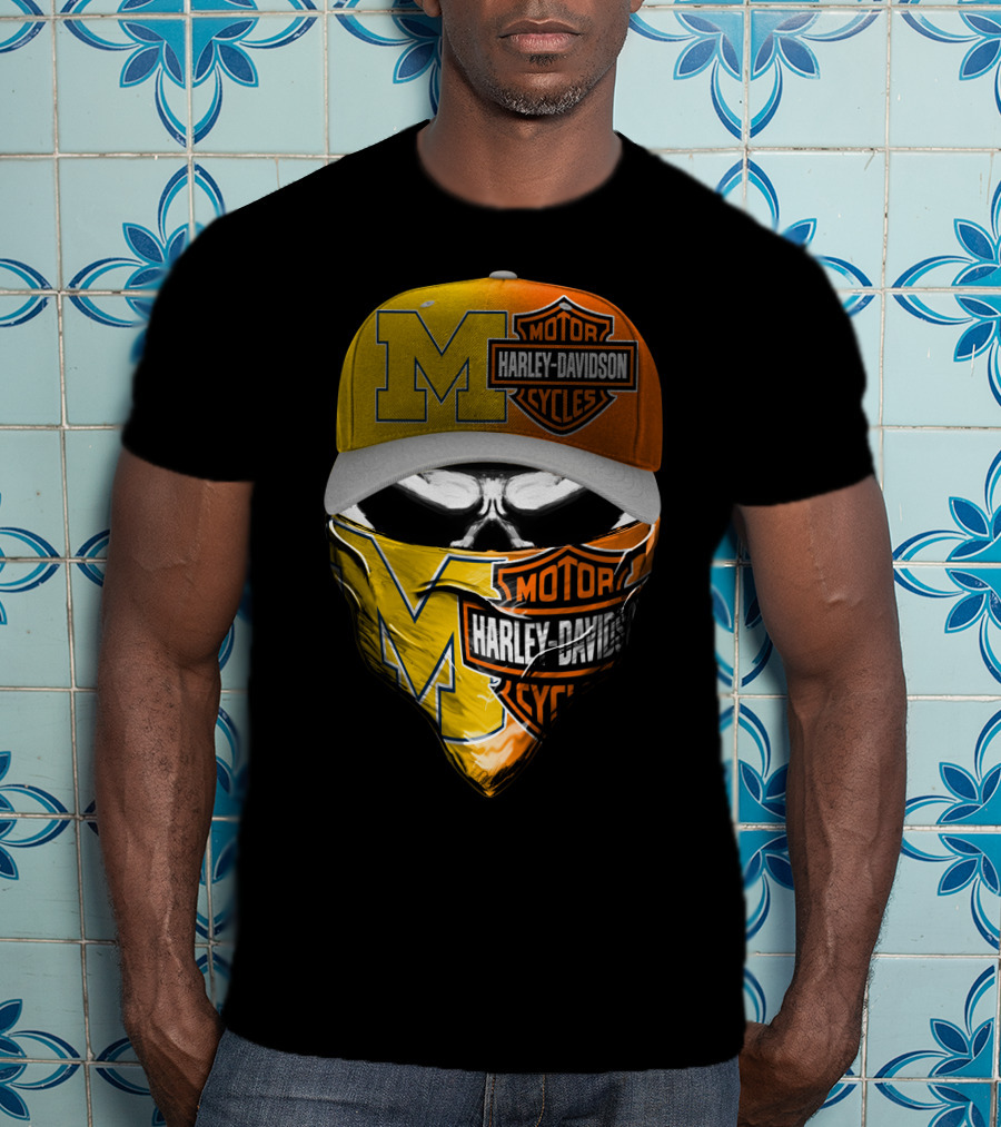 M Harley Davidson Motor Cycles Skull Mask T-Shirt