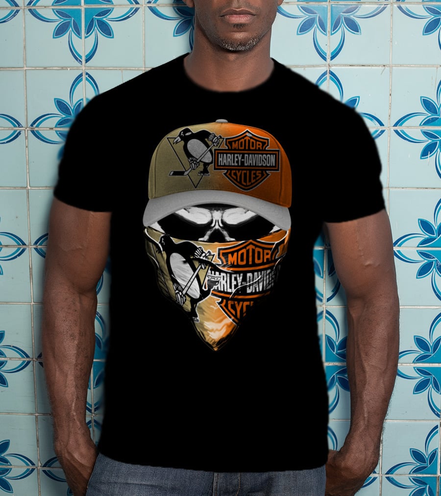 Pittsburgh Penguins Harley Davidson Motorcycles T-Shirt