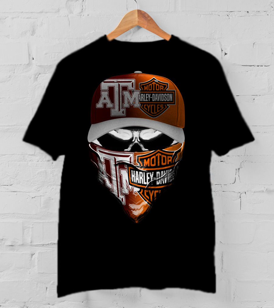 Texas A&M Harley Davidson Bandana And Cap T-Shirt