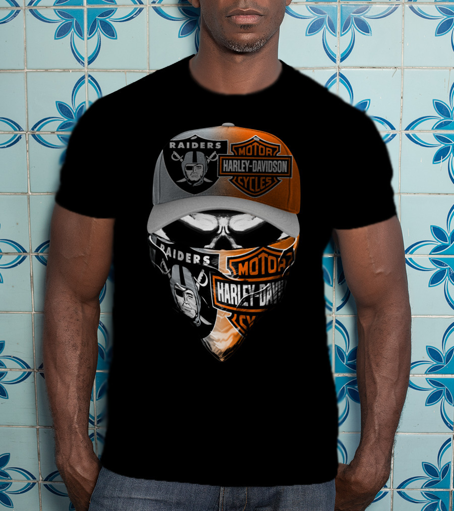 Raiders Harley Davidson Collaboration Mask And Hat 25Hl T-Shirt