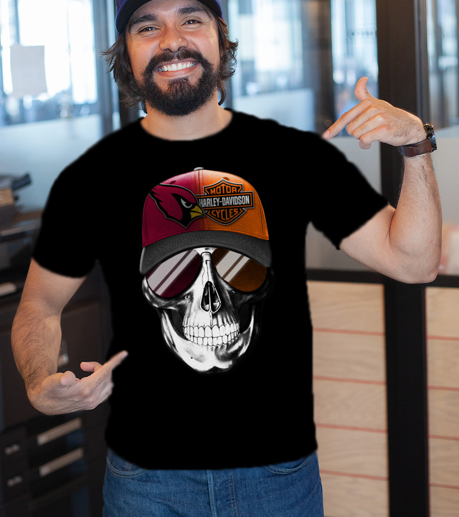 Harley Davidson Arizona Cardinals Skull T-Shirt