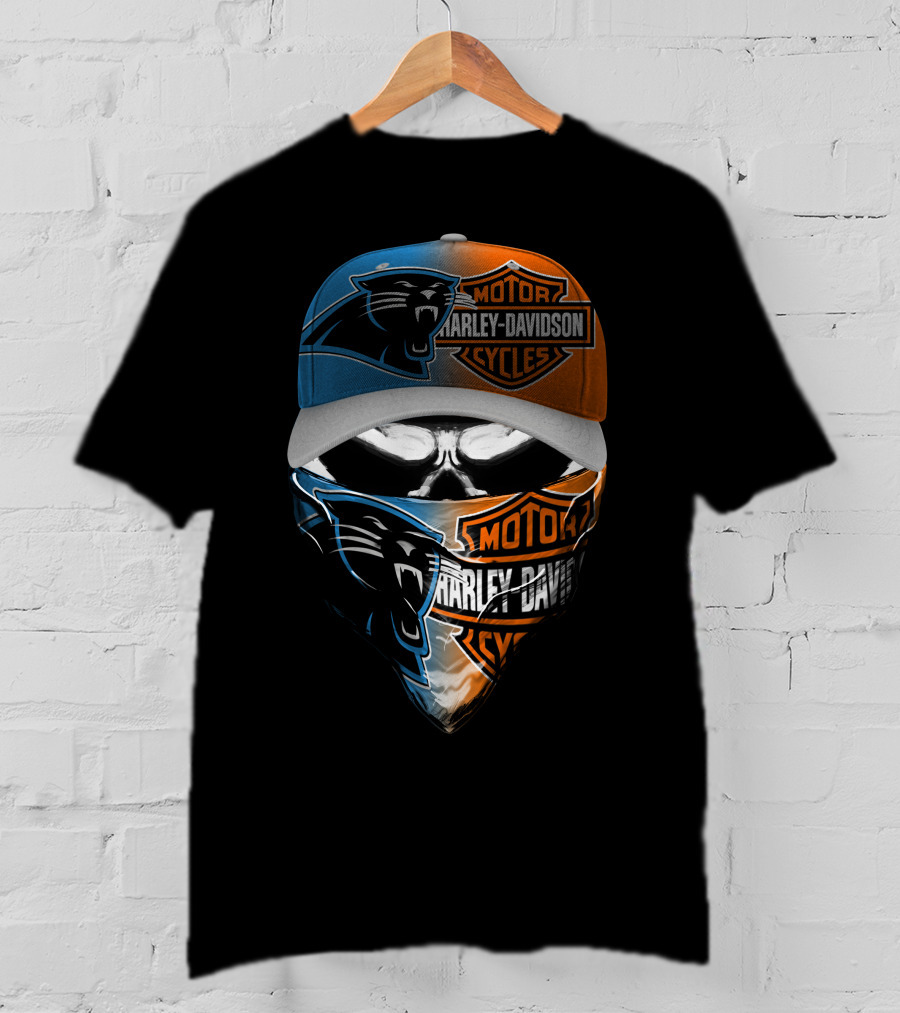 Carolina Panthers Harley Davidson Motorcycles Dual T-Shirt