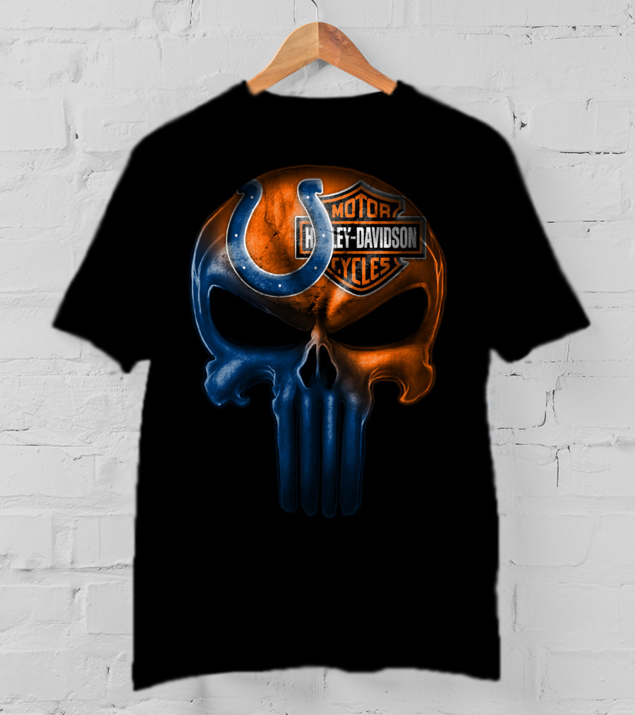 Harley Davidson Indianapolis Colts Skull T-Shirt