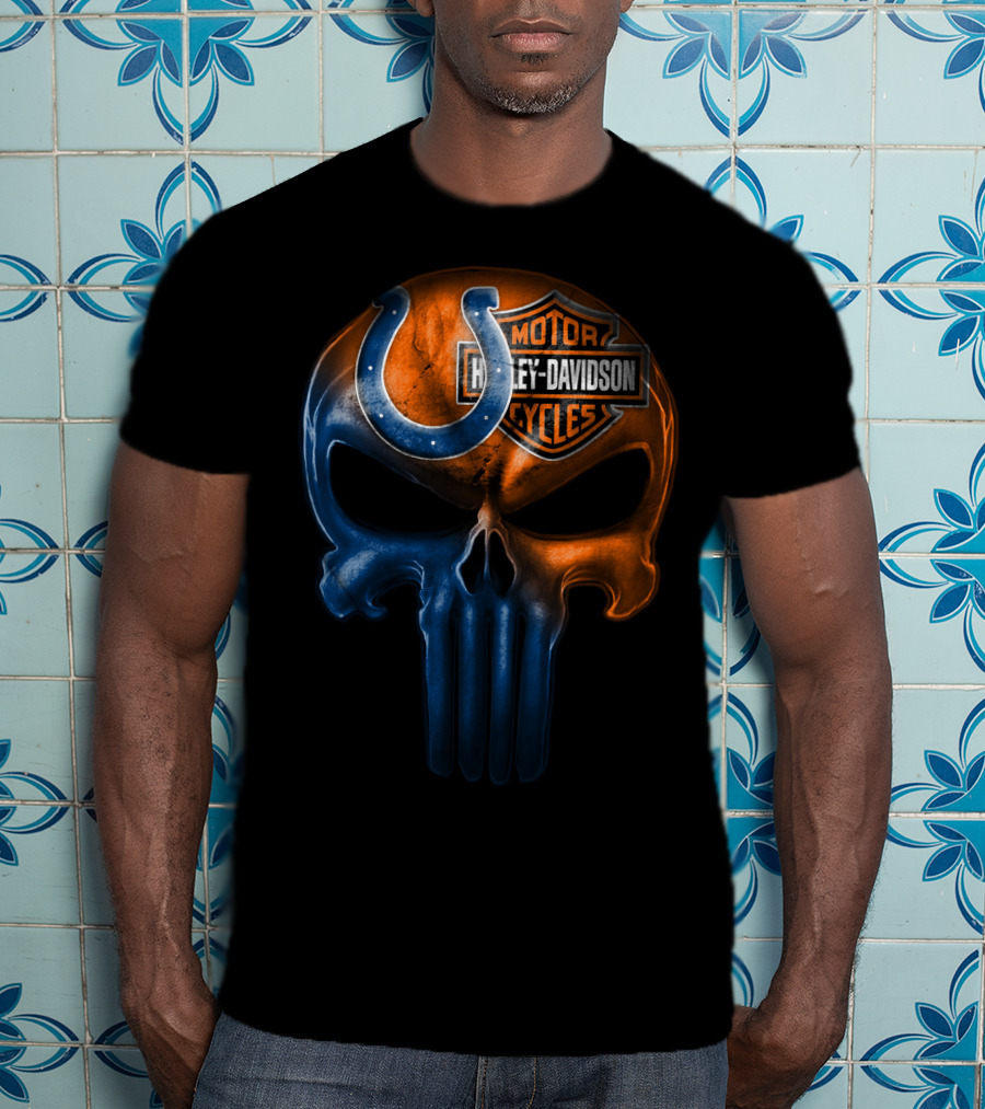 Harley Davidson Indianapolis Colts Skull T-Shirt