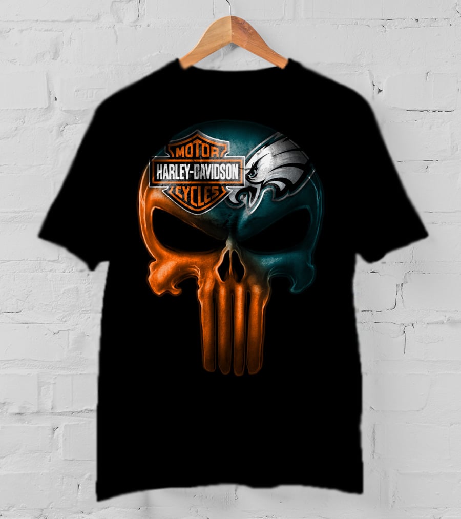 Harley Davidson Motor Cycles Eagles Skull T-Shirt