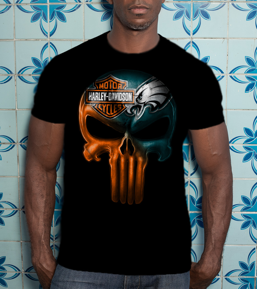 Harley Davidson Motor Cycles Eagles Skull T-Shirt