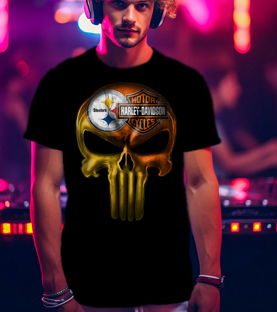 Steelers Harley Davidson Skull 27Hl T-Shirt