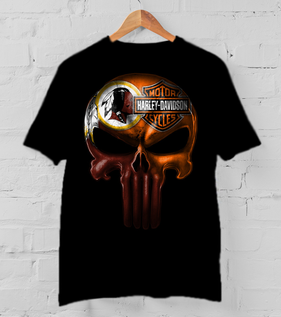 Harley Davidson Washington Football Crossover Skull T-Shirt