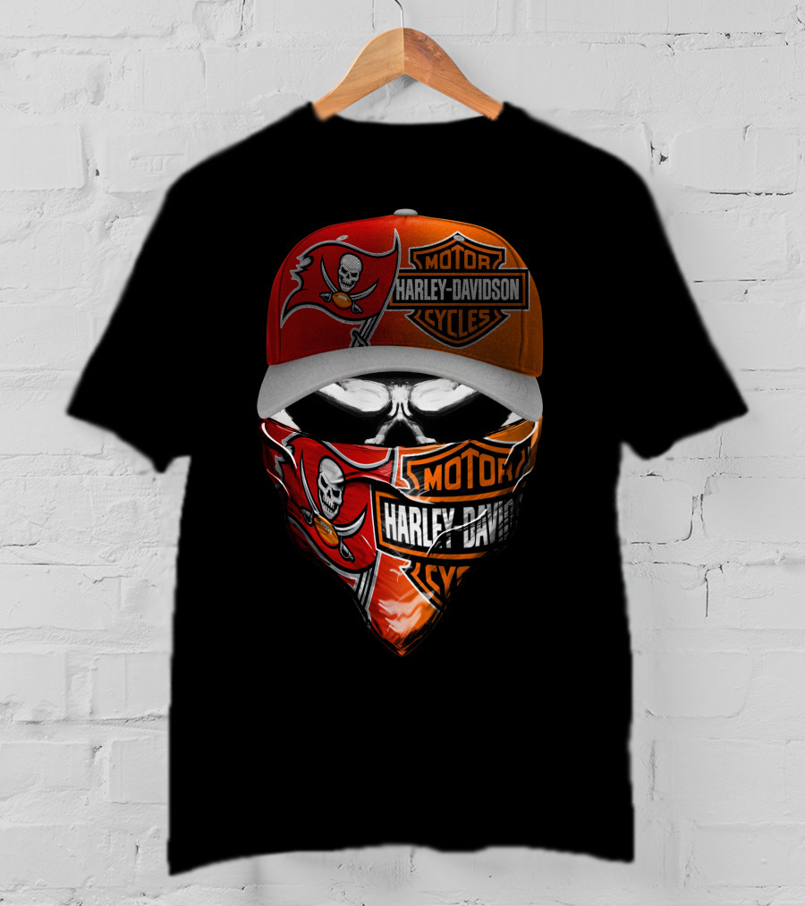 Tampa Bay Buccaneers Harley Davidson Skulls Combination T-Shirt