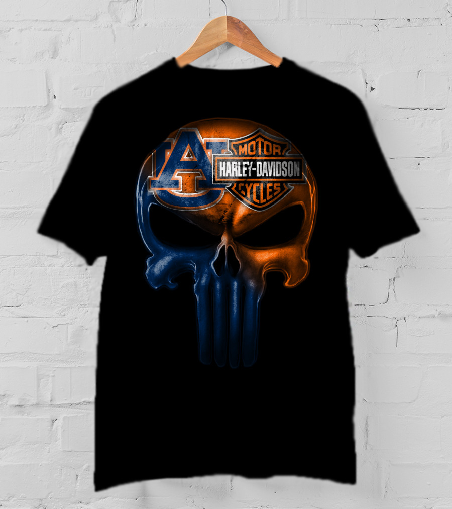 Auburn Tigers Harley Davidson Skull 03Ahl T-Shirt
