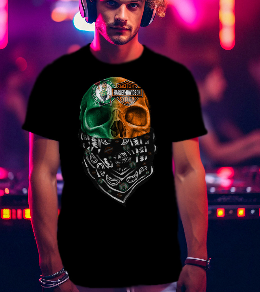 Harley Davidson Celtics Skull Bandana T-Shirt