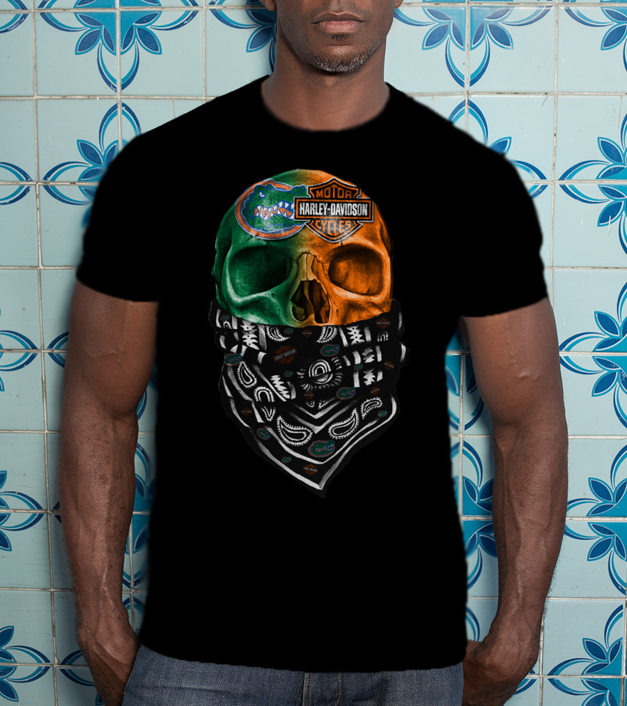 Harley Davidson Florida Gators Skull Bandana T-Shirt