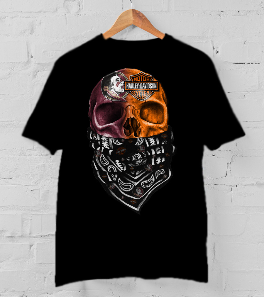 Harley Davidson Florida Seminoles Skull Bandana T-Shirt