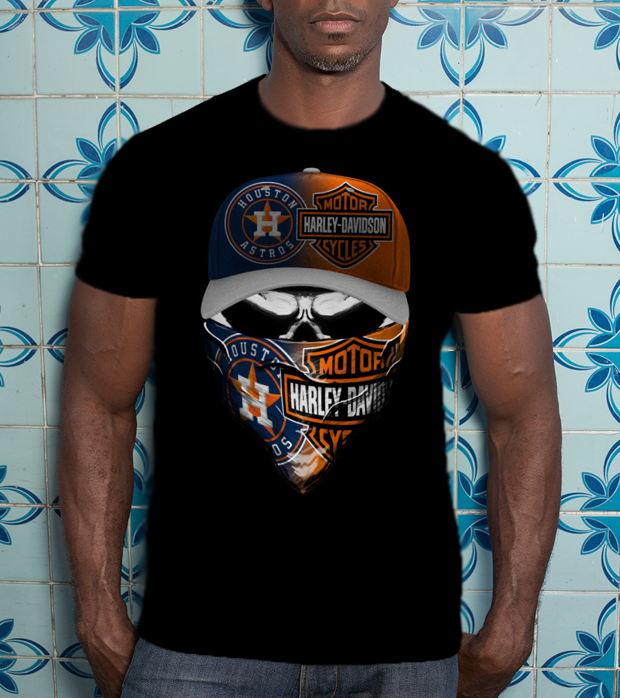 Houston Astros Harley Davidson Motorcycles T-Shirt