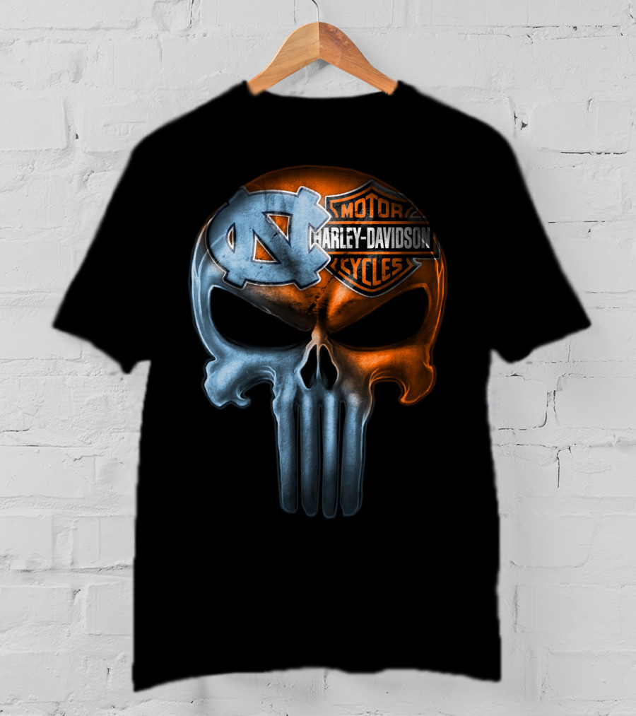 North Carolina Harley Davidson Punisher Skull T-Shirt