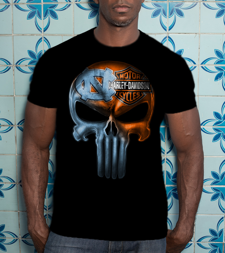 North Carolina Harley Davidson Punisher Skull T-Shirt