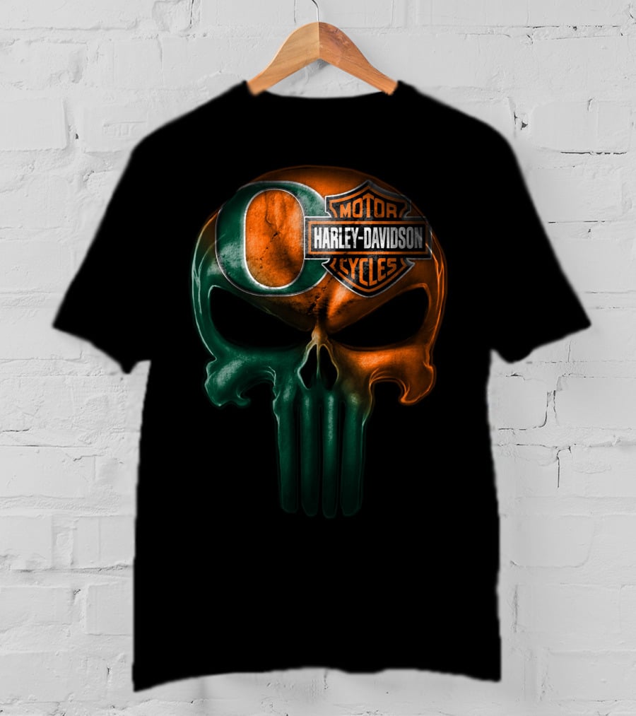 Oregon Harley Davidson Punisher Skull 35Ahl T-Shirt