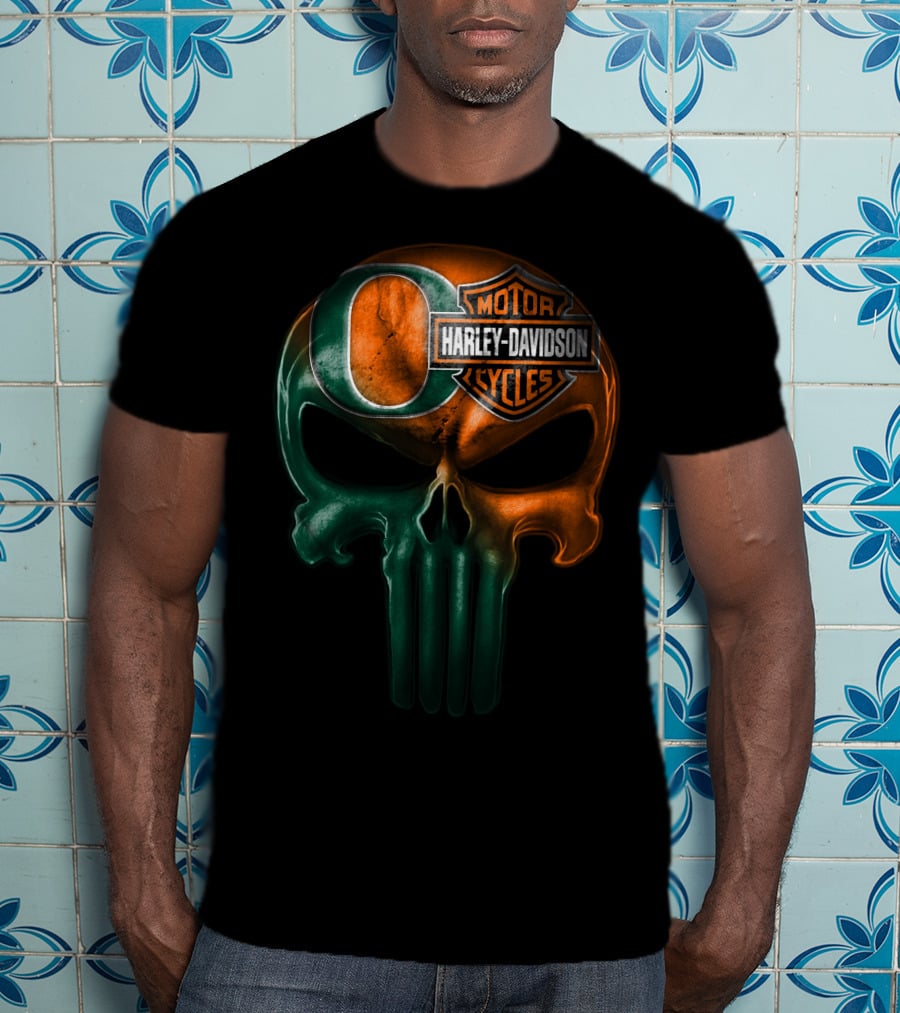 Oregon Harley Davidson Punisher Skull 35Ahl T-Shirt