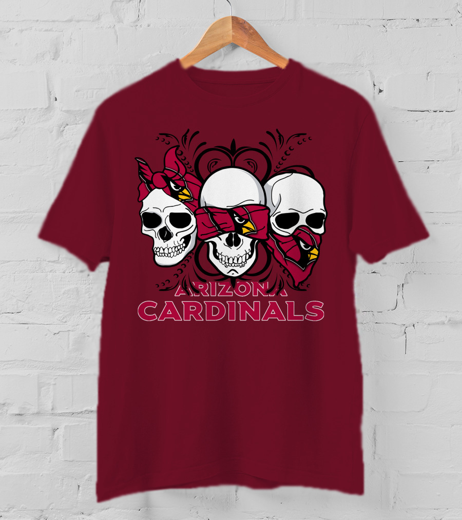 Arizona Cardinals Three Skulls T-Shirt