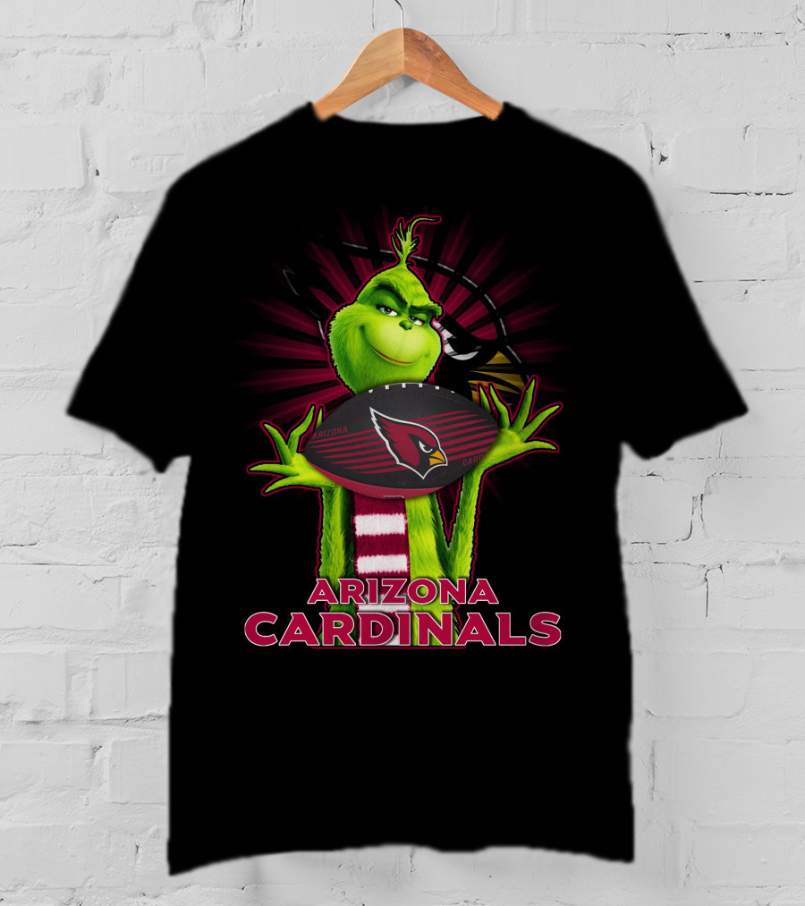 Grinch Holding Arizona Cardinals Football T-Shirt