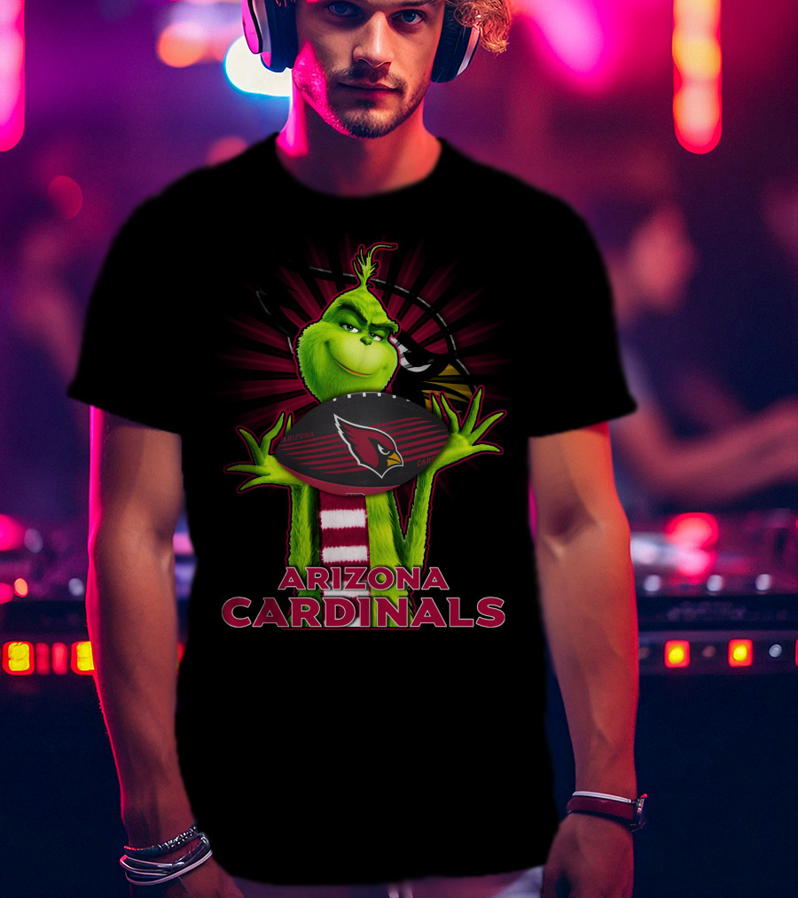 Grinch Holding Arizona Cardinals Football T-Shirt