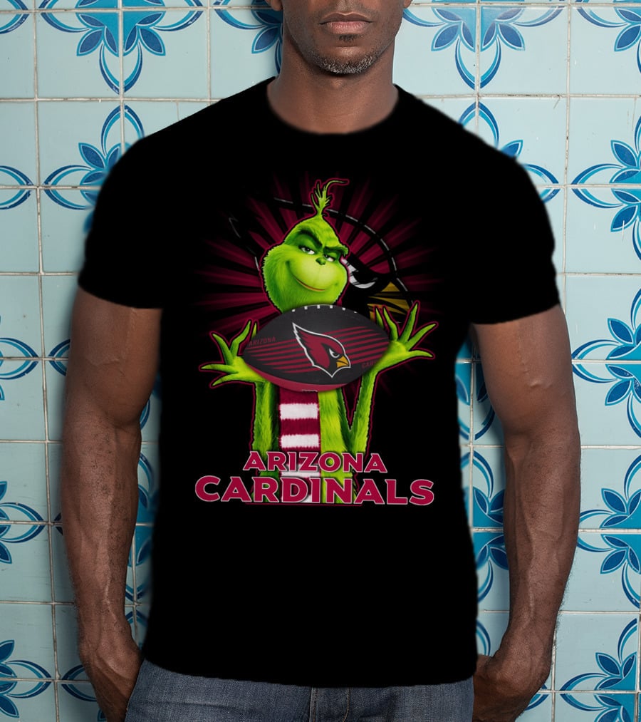 Grinch Holding Arizona Cardinals Football T-Shirt
