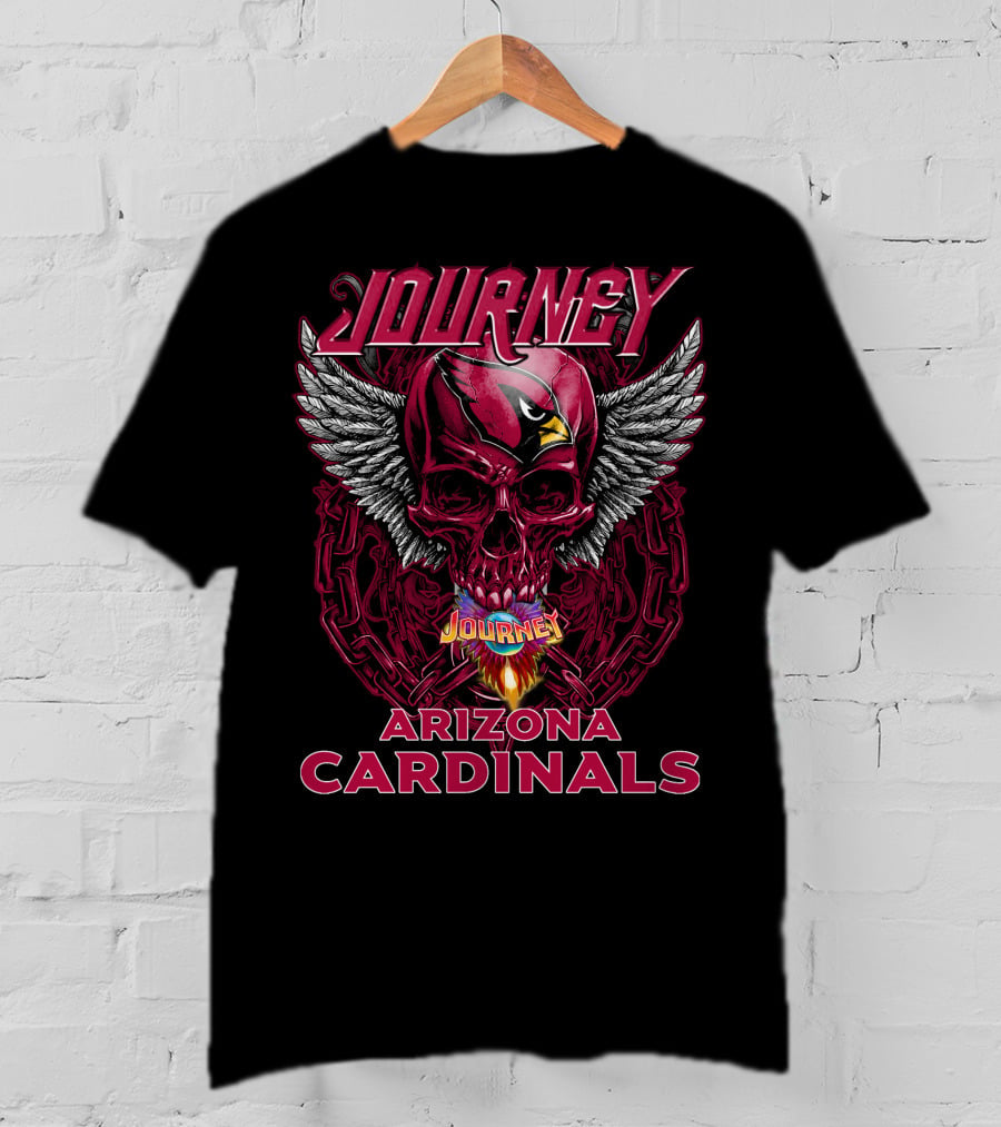 Journey Arizona Cardinals Skull Wings Chain T-Shirt