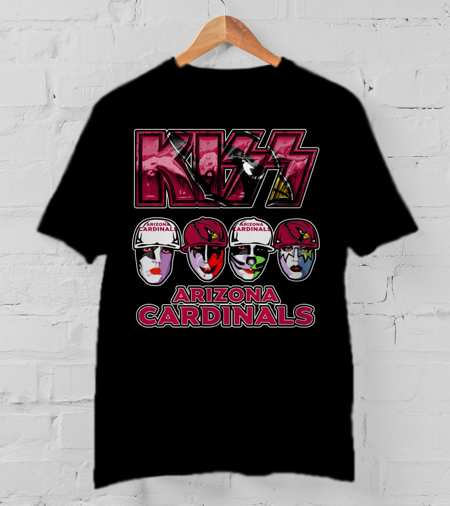 Kiss Arizona Cardinals Rock Band Face Paint Helmet T-Shirt
