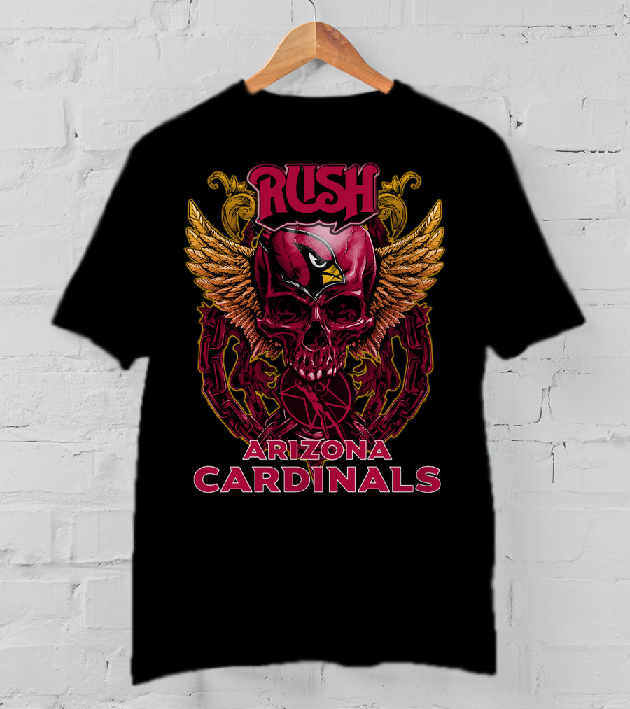 Rush Arizona Cardinals Skull Wings Chain T-Shirt