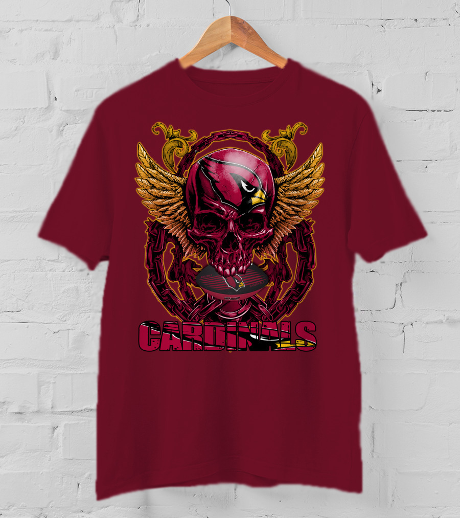 Arizona Cardinals Skullfb Winged Helmet Edition T-Shirt