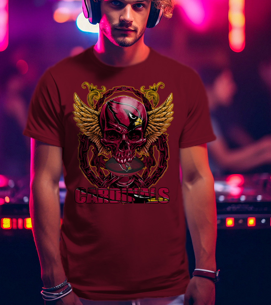 Arizona Cardinals Skullfb Winged Helmet Edition T-Shirt