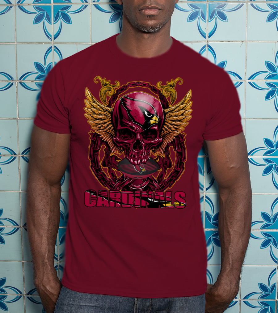 Arizona Cardinals Skullfb Winged Helmet Edition T-Shirt