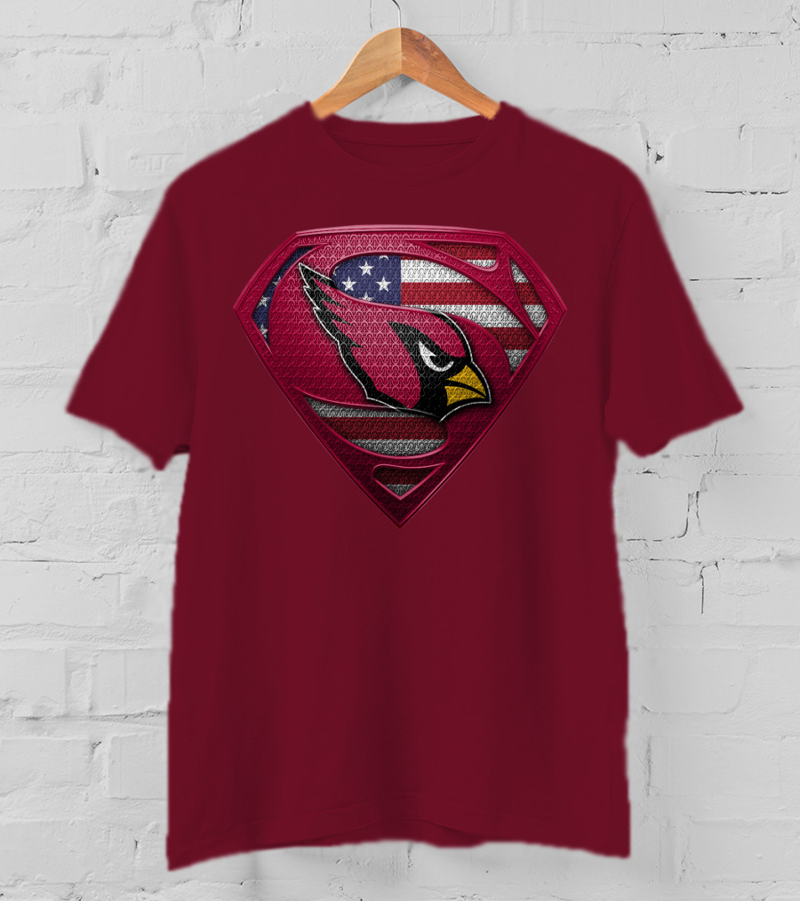 Arizona Cardinals Superman American Flag T-Shirt