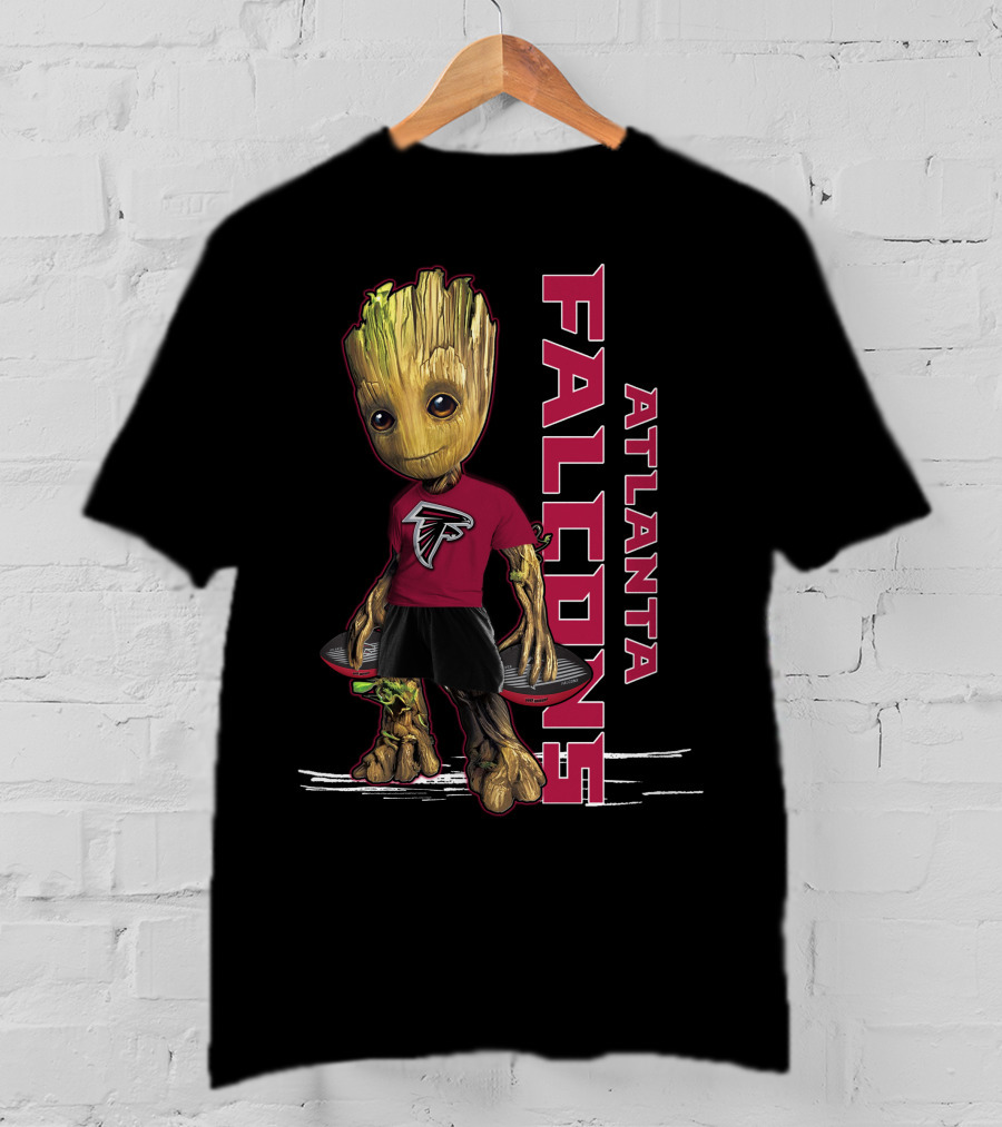 Groot Wearing Atlanta Falcons Logo Shirt Football Fan T-Shirt