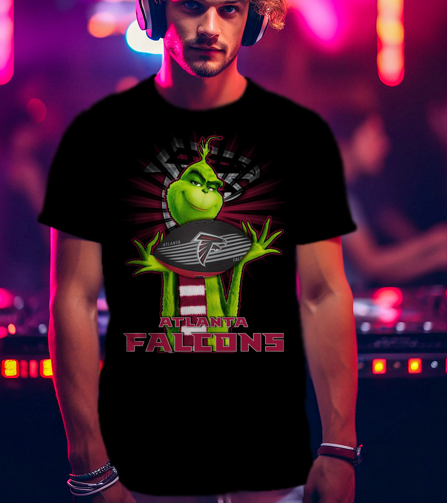 Grinch Holding Atlanta Falcons Football T-Shirt