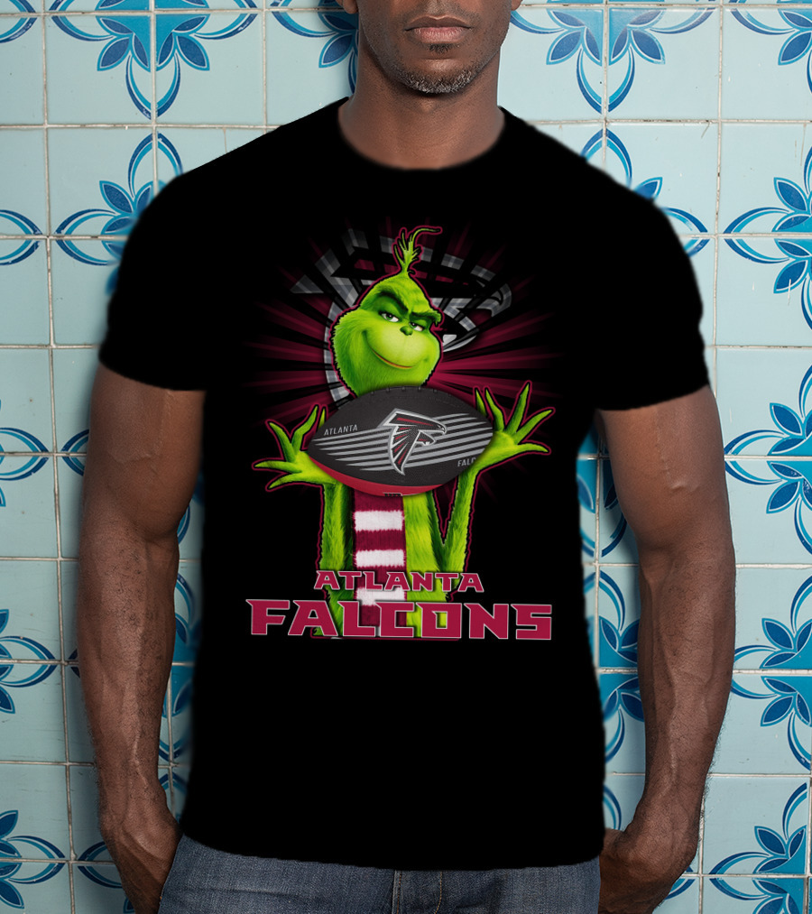 Grinch Holding Atlanta Falcons Football T-Shirt