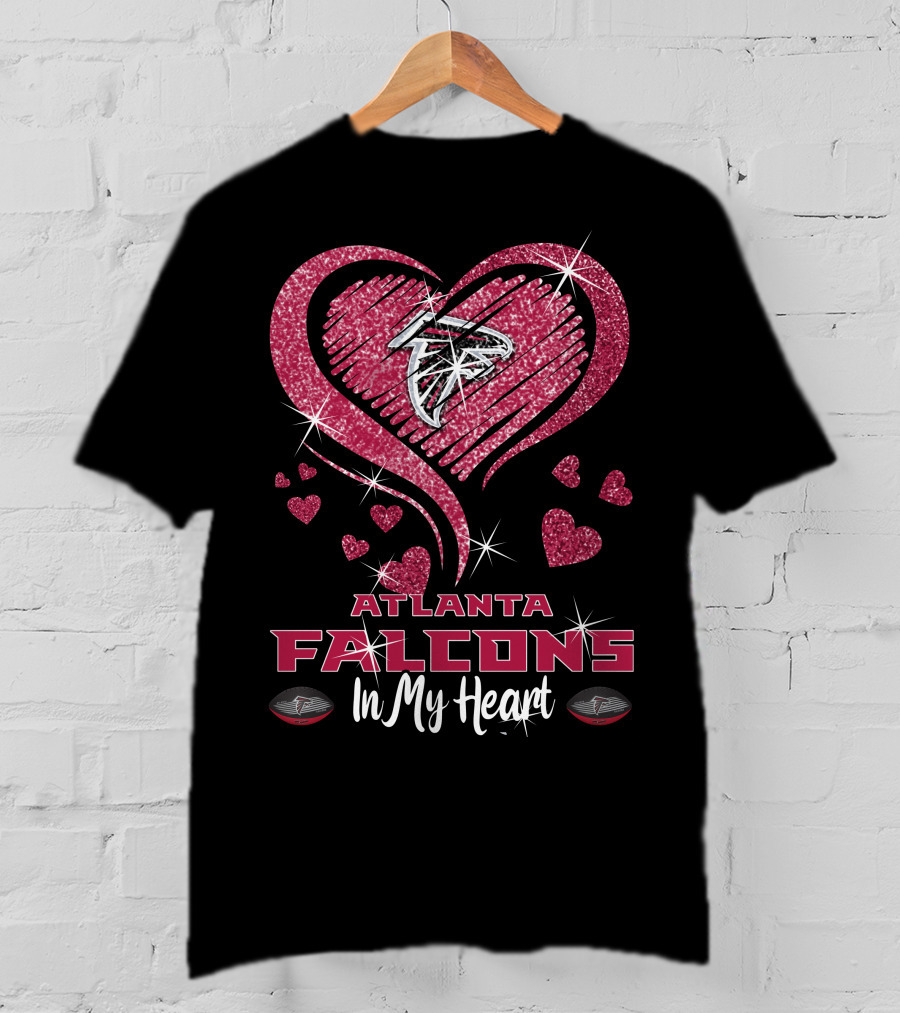 Atlanta Falcons Sparkling Heart In My Heart T-Shirt