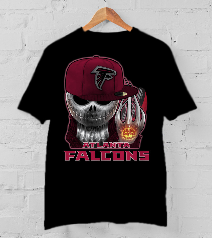 Jackskull Atlanta Falcons Halloween Football Skull T-Shirt