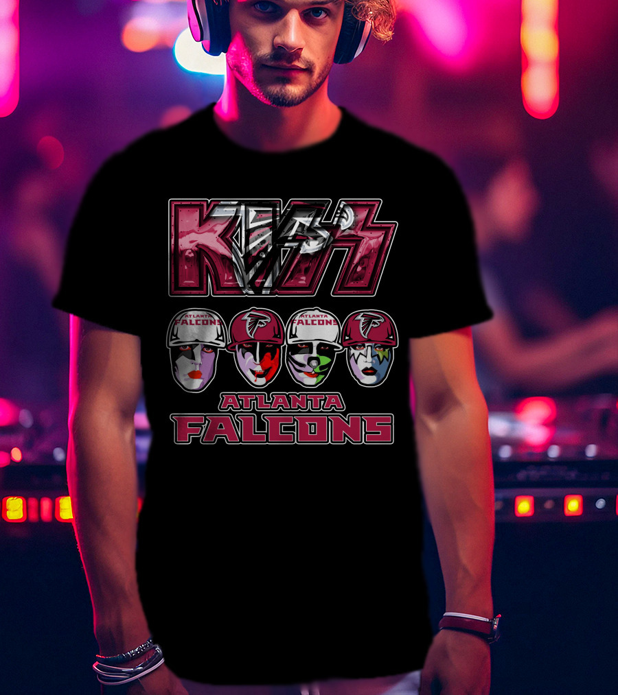 Kiss Band Atlanta Falcons Face Paint NFL Collaboration T-Shirt