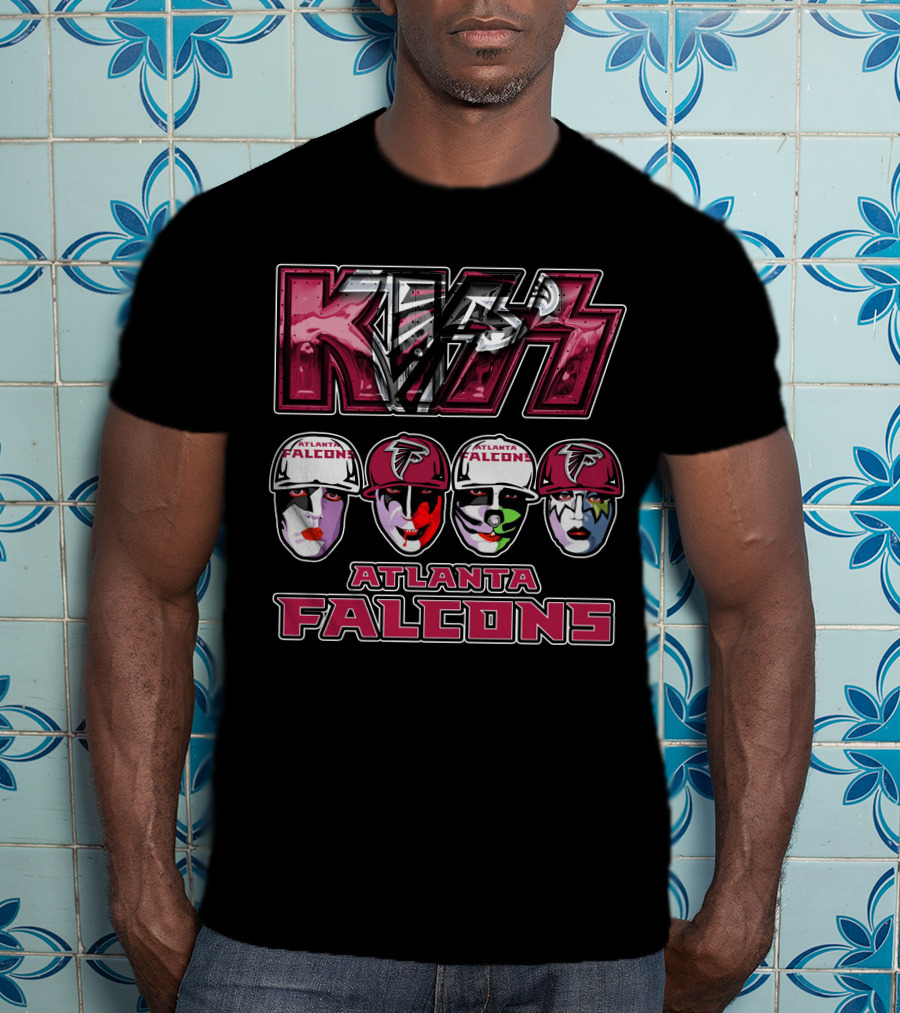 Kiss Band Atlanta Falcons Face Paint NFL Collaboration T-Shirt